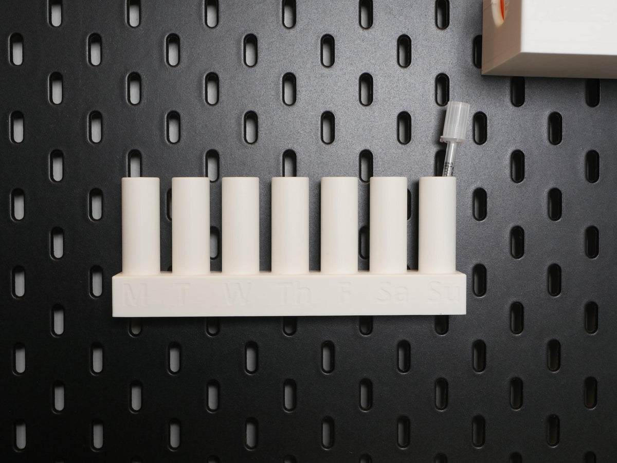 JCSFY 7-day syringe holder kit for IKEA Skadis shown in the Etsy listing hero image