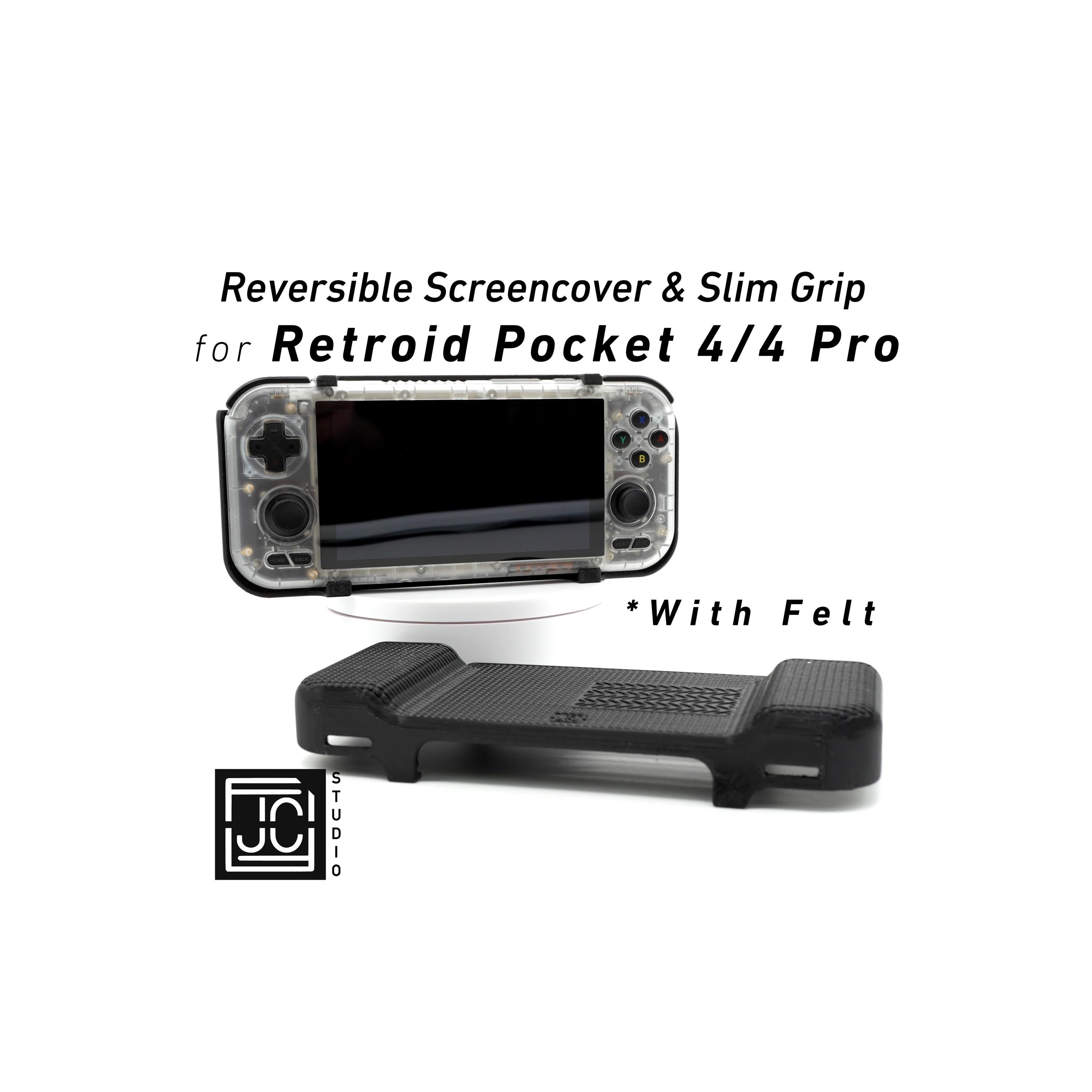 JCSFY Retroid Pocket 4 slim grip and reversible screen cover shown in the Etsy listing hero image