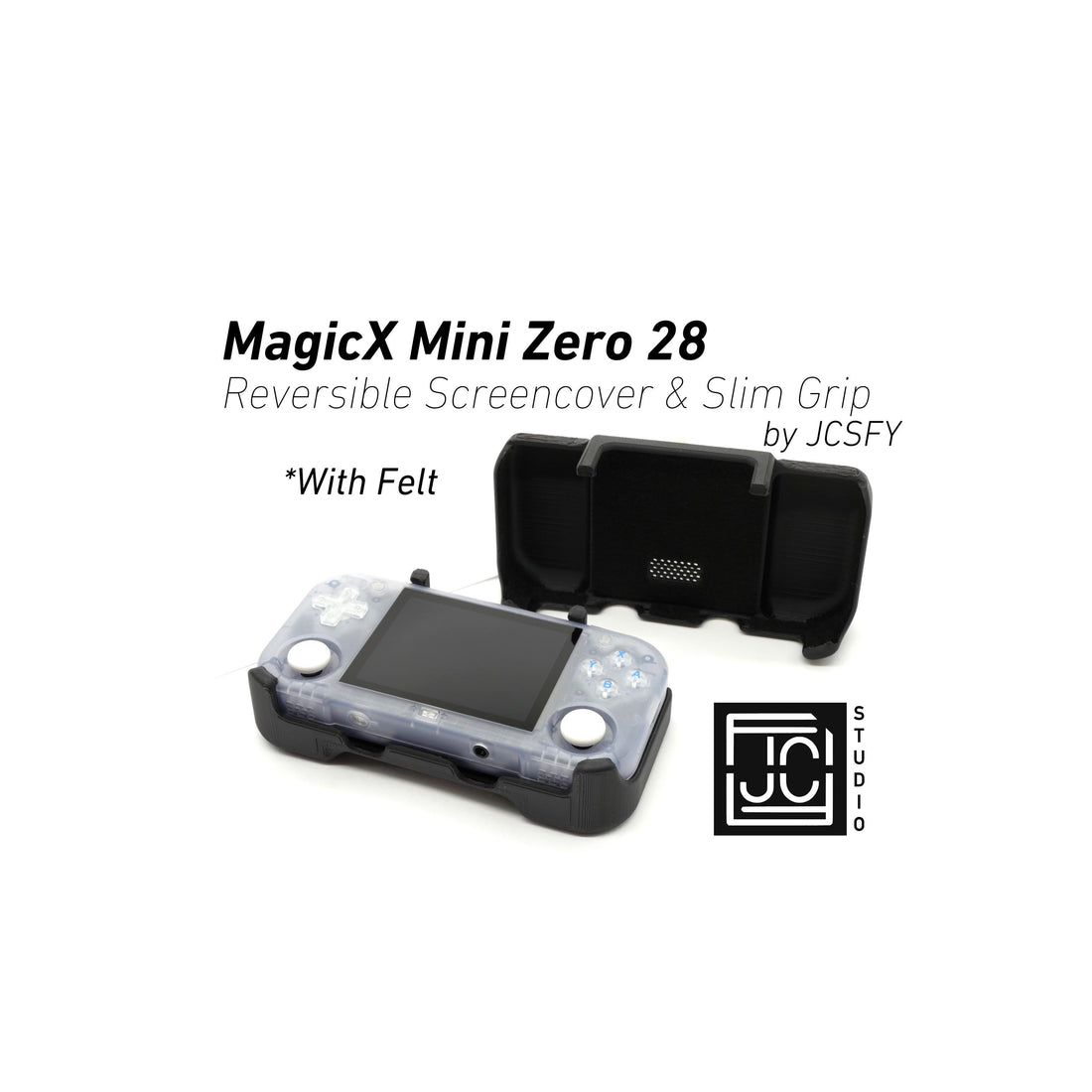 JCSFY MagicX Mini Zero 28 grip and reversible screen cover shown in the Etsy listing hero image
