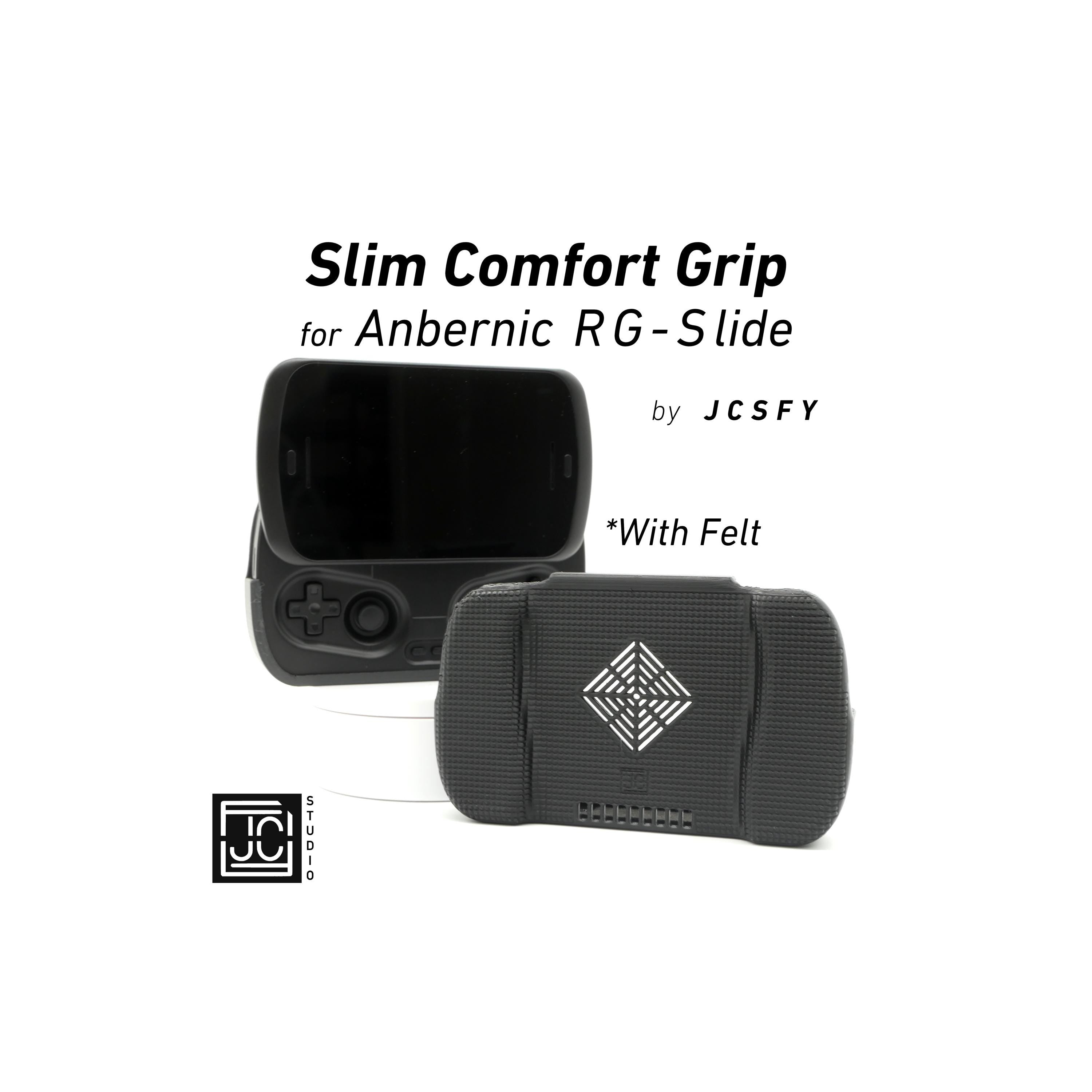JCSFY slim comfort grip for the Anbernic RG Slide shown in the Etsy listing hero image