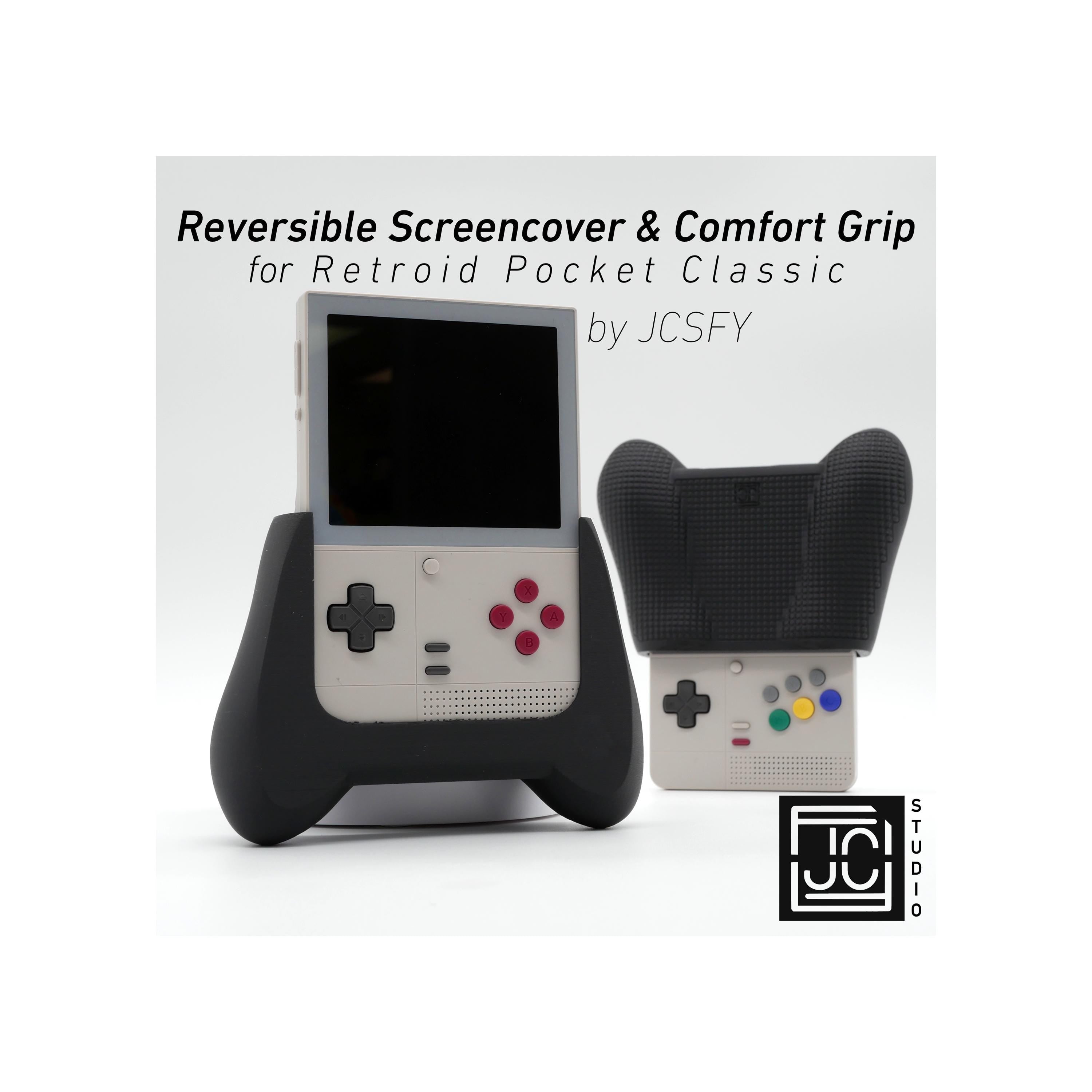 JCSFY Retroid Pocket Classic grip and reversible screen cover accessory