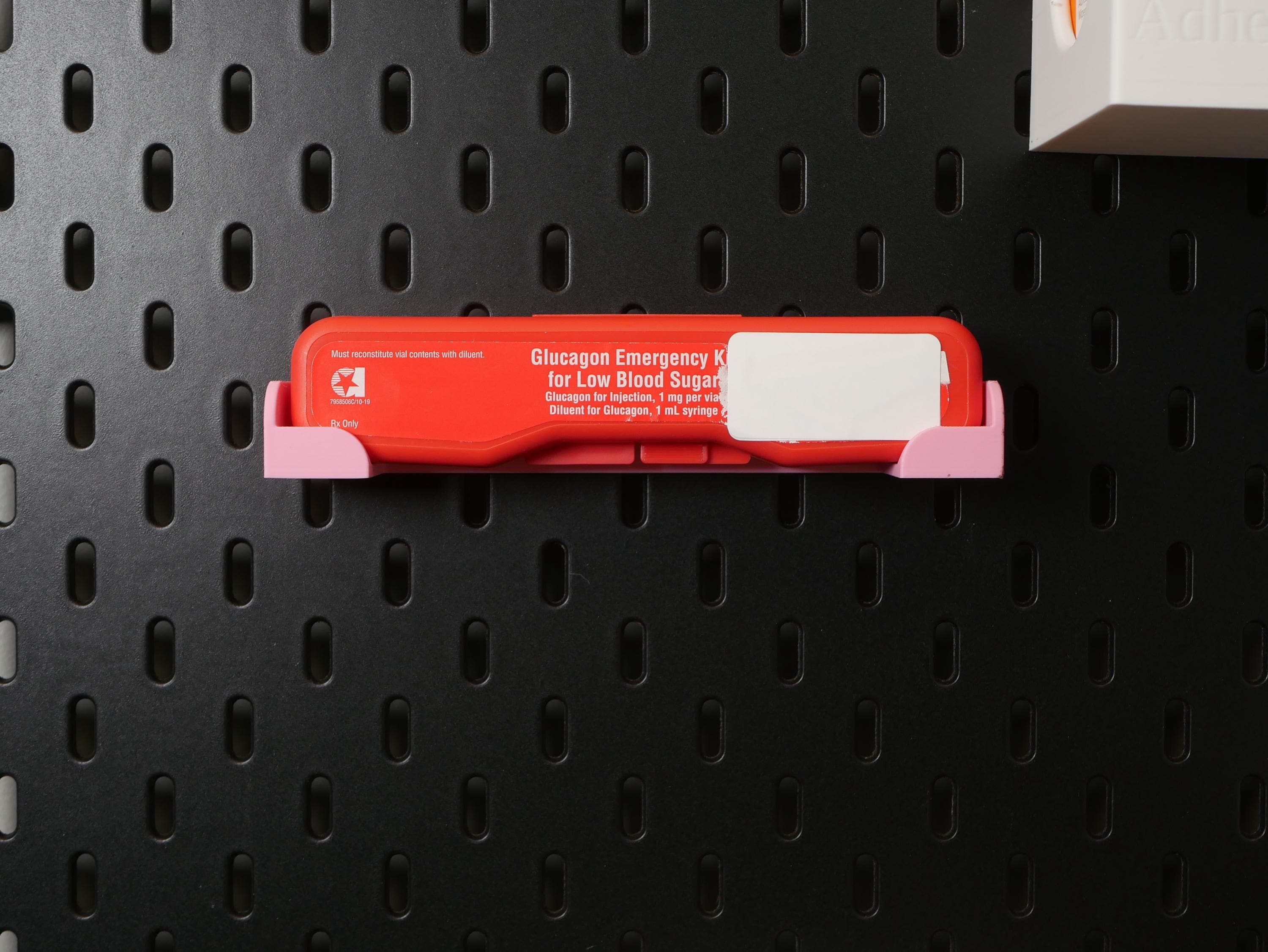 JCSFY IKEA Skadis diabetes emergency kit holder shown in the Etsy listing hero image