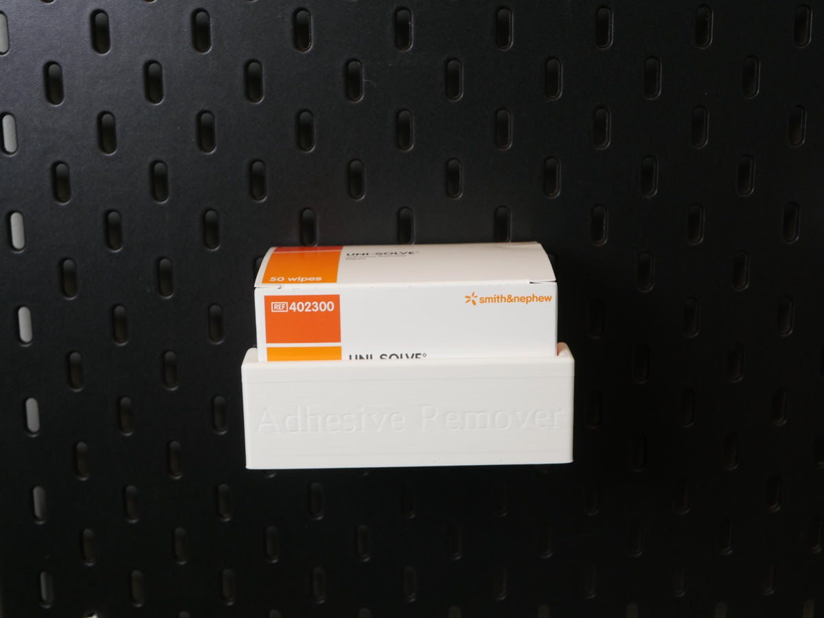 JCSFY adhesive remover wipe box holder for IKEA Skadis shown in the Etsy listing hero image