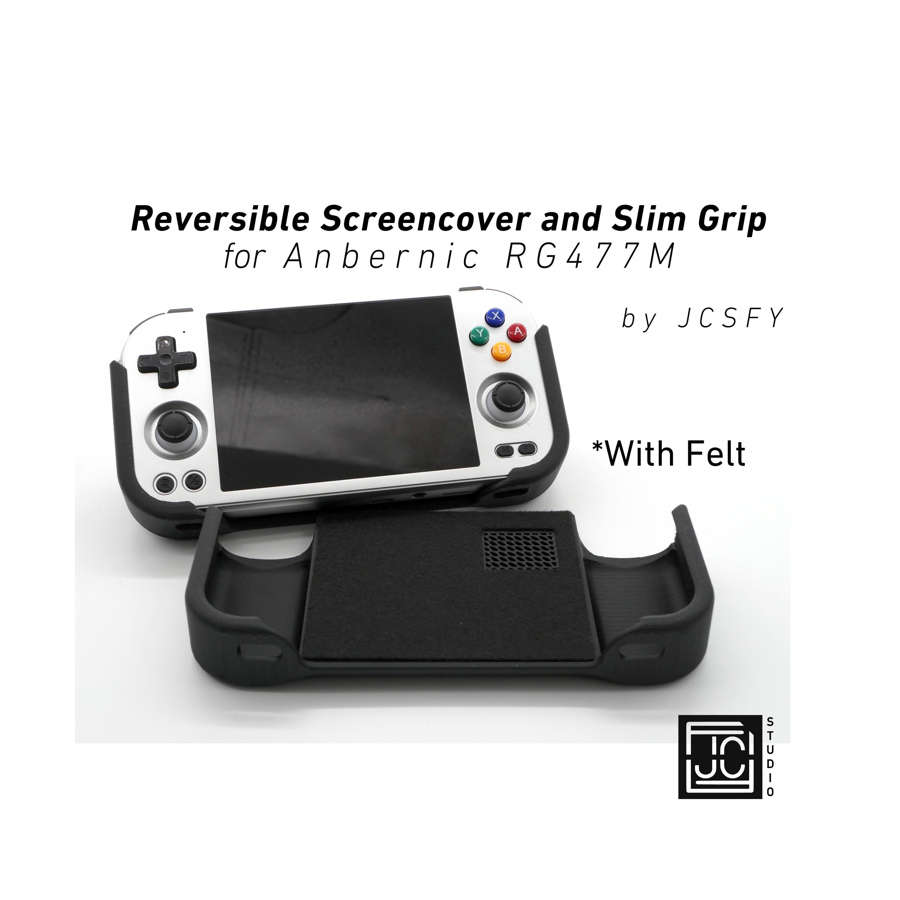 JCSFY slim comfort grip for the Anbernic RG477M shown in the Etsy listing hero image