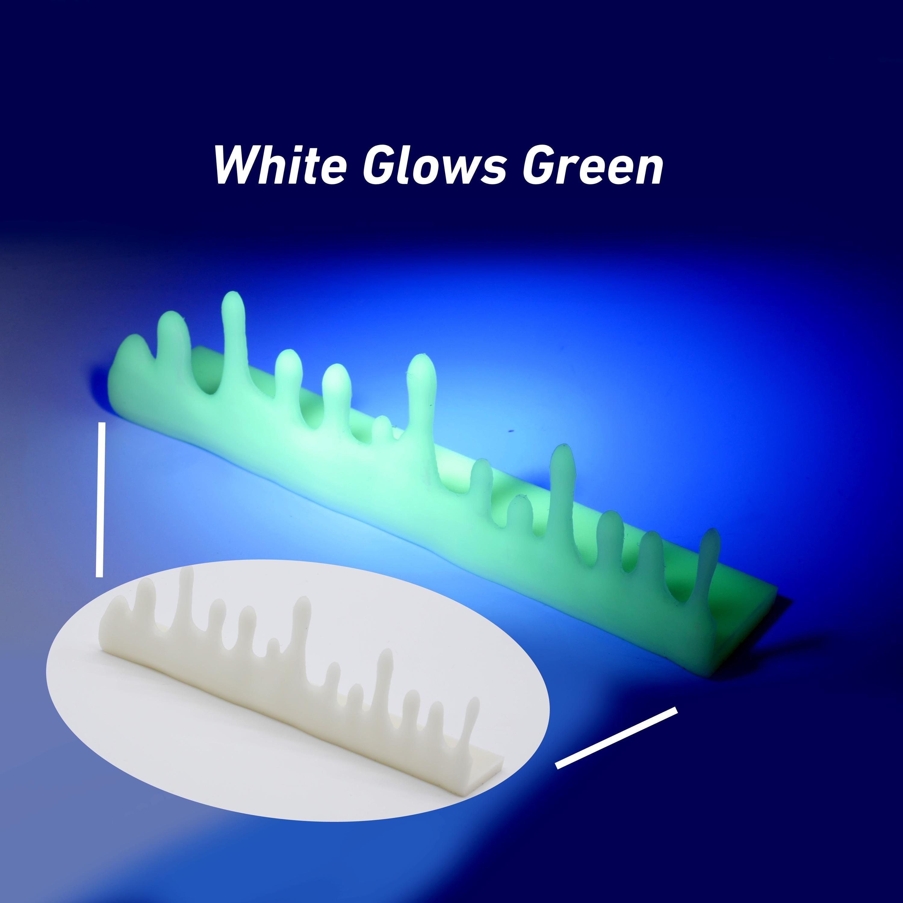 JCSFY glow-in-the-dark slime drips hanging over a bookshelf edge in the Etsy listing hero image