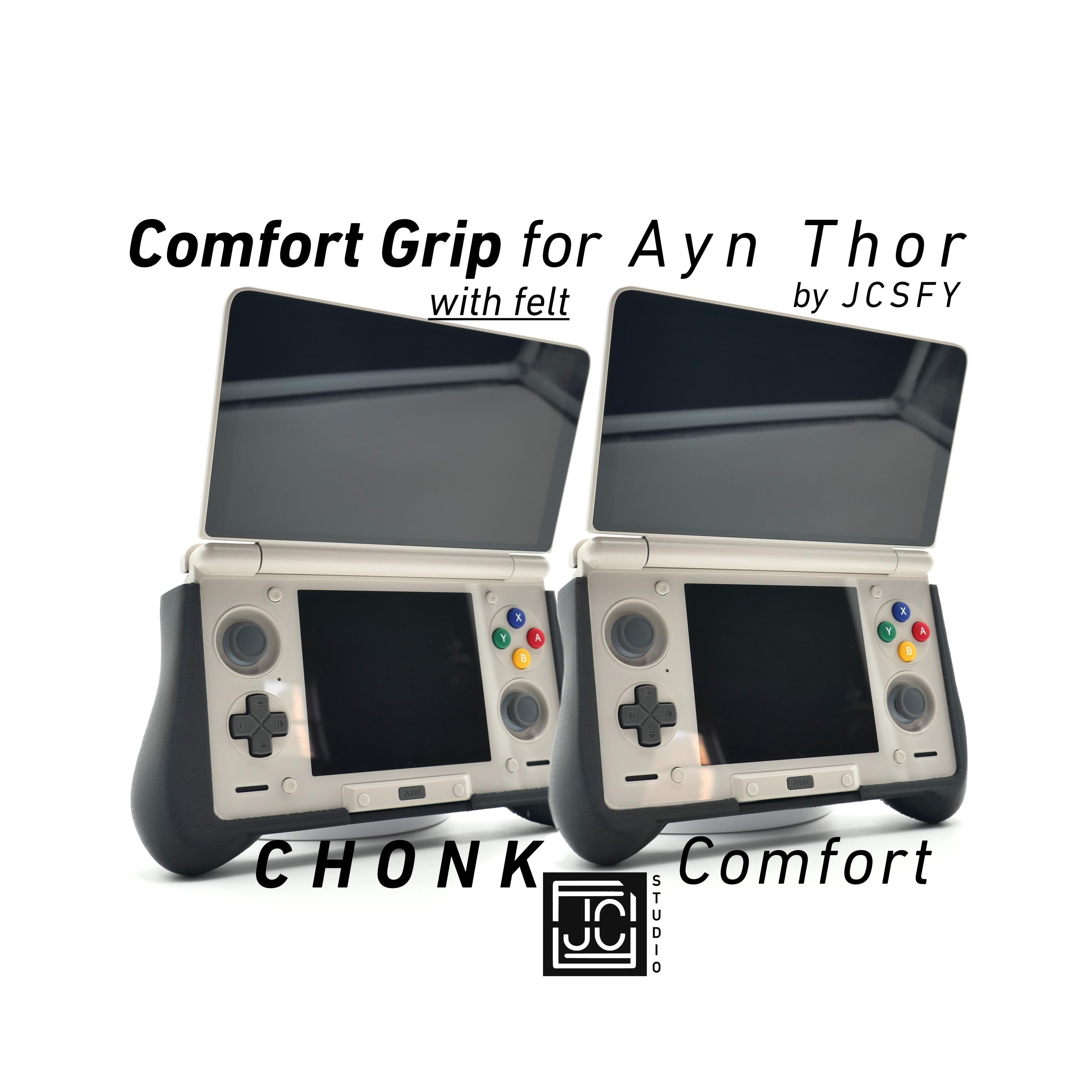 JCSFY felt-lined comfort grip for the AYN Thor dual-screen handheld