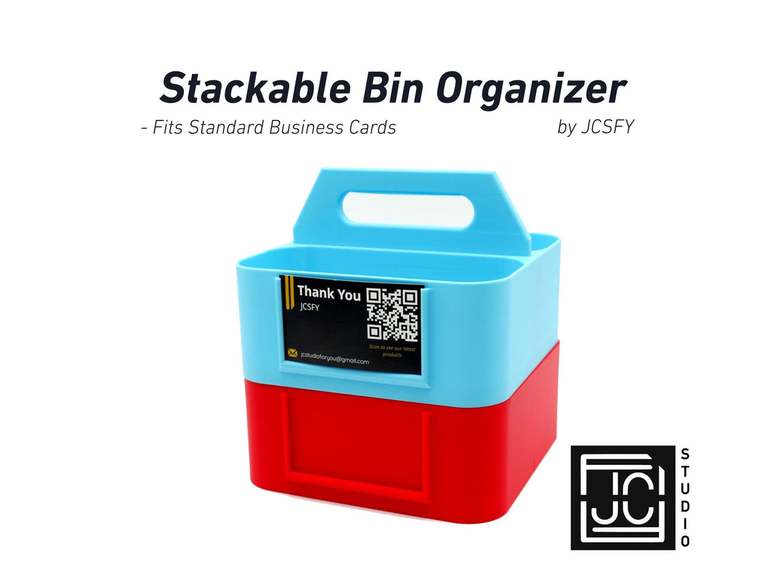 JCSFY stackable medicine organizer with handle shown in the Etsy listing hero image