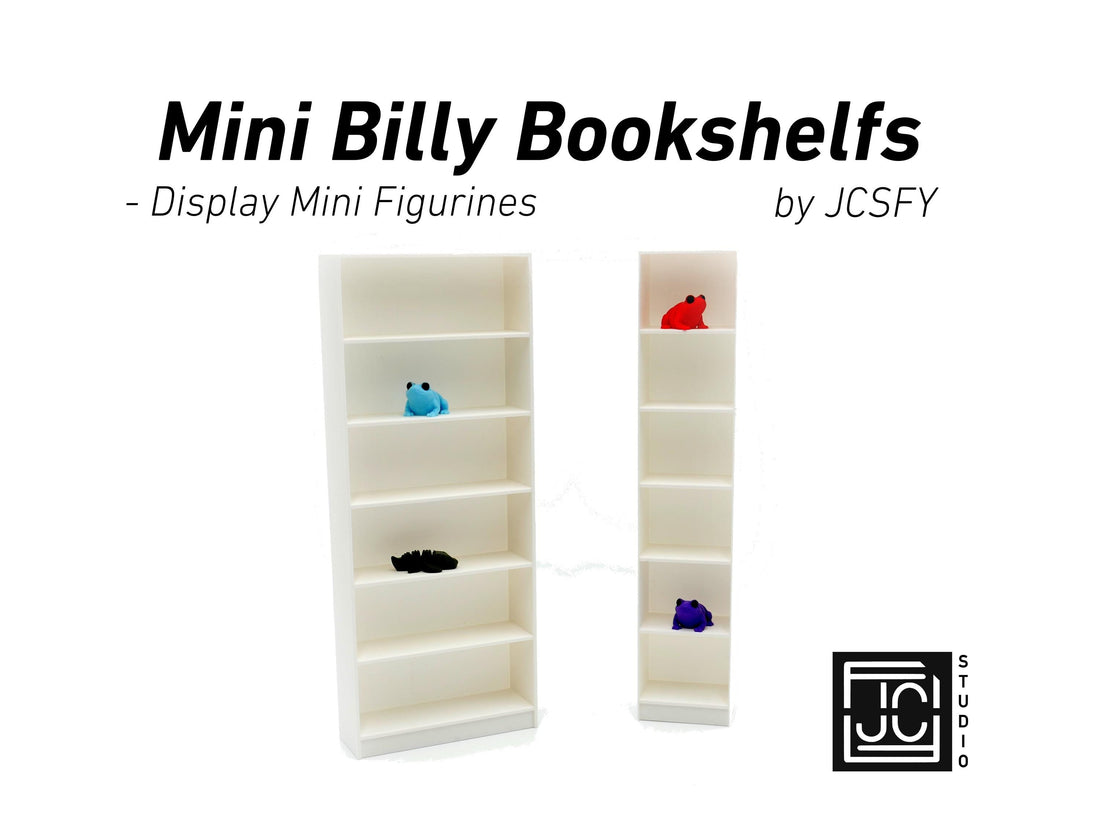 JCSFY mini IKEA Billy bookshelf set used as a shelf-within-a-shelf display from the Etsy listing hero image