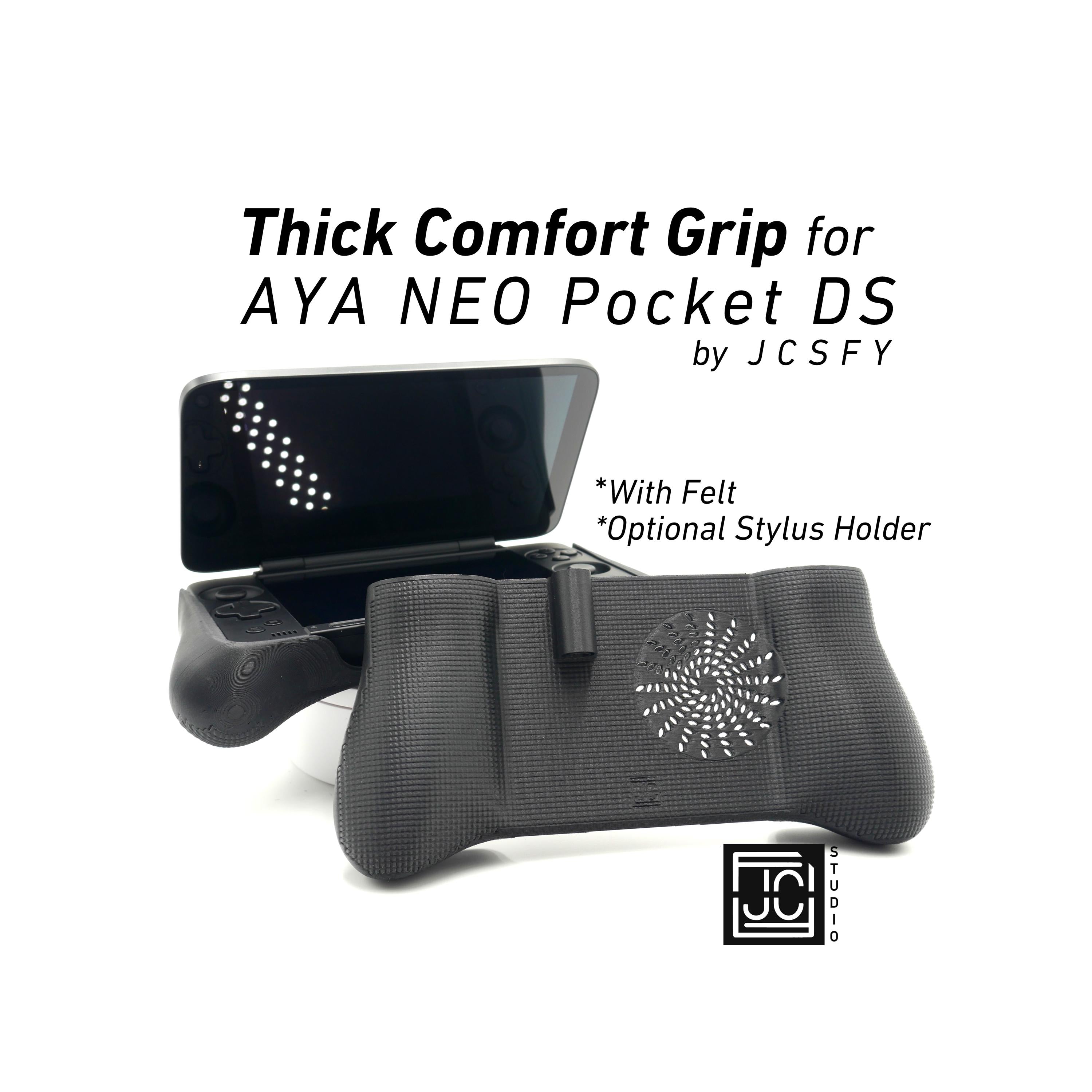 JCSFY thick comfort grip for the Aya Neo Pocket DS shown in the Etsy listing hero image
