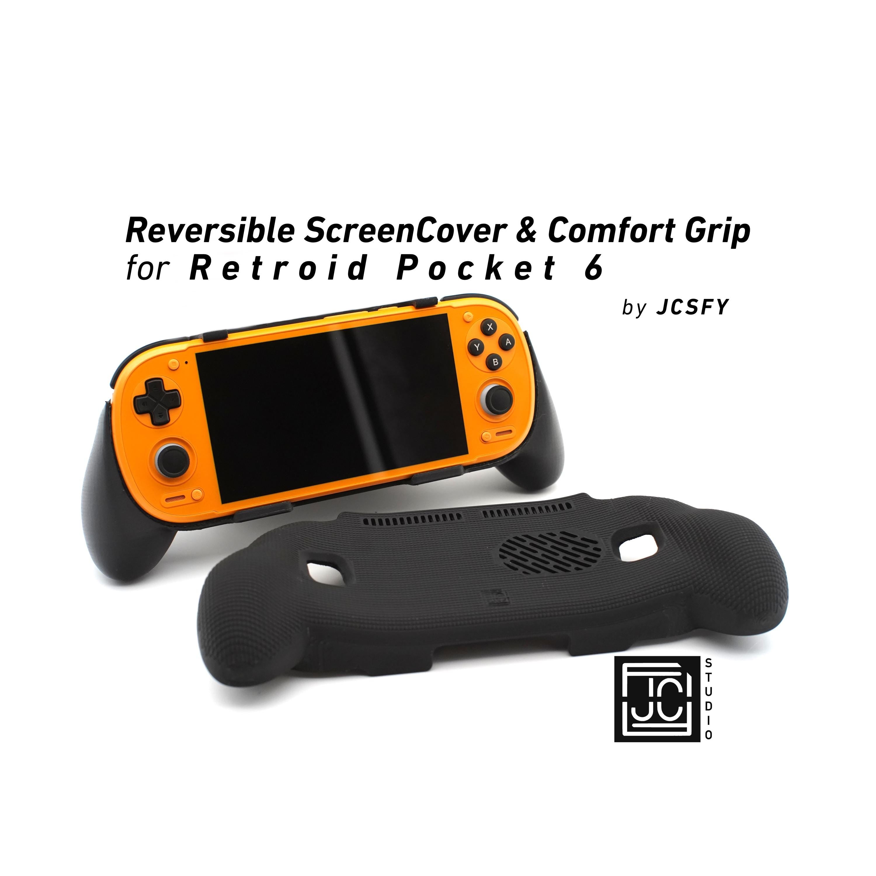 JCSFY thick Retroid Pocket 6 grip and reversible screen cover shown in the Etsy listing hero image