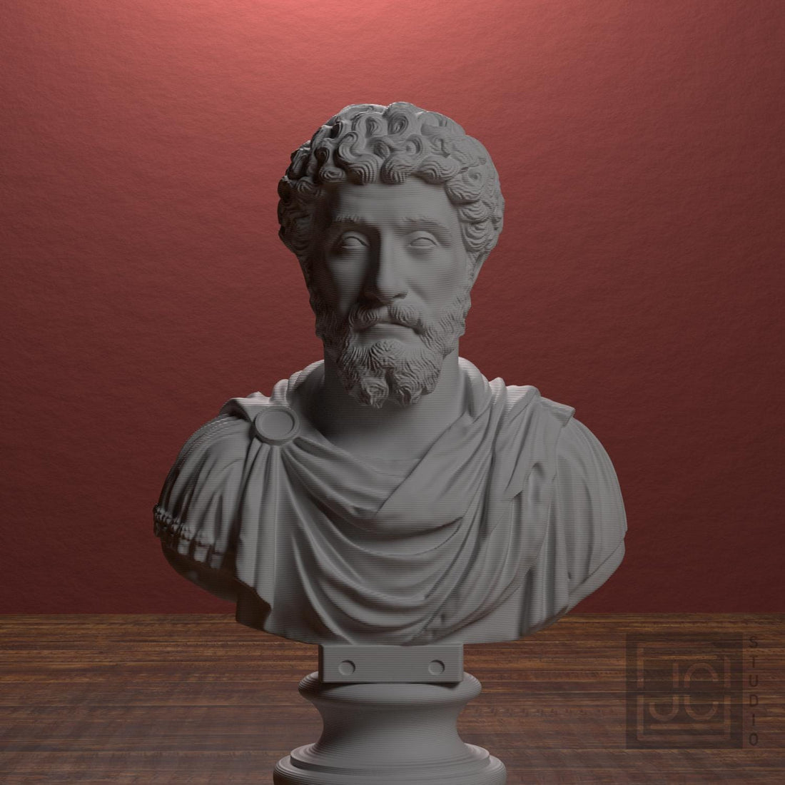 JCSFY Marcus Aurelius portrait statue shown in the Etsy listing hero image