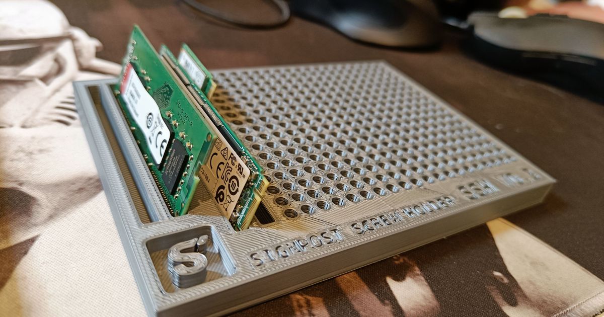 3D printed screw holder tray used to keep laptop and notebook repair screws sorted during reassembly