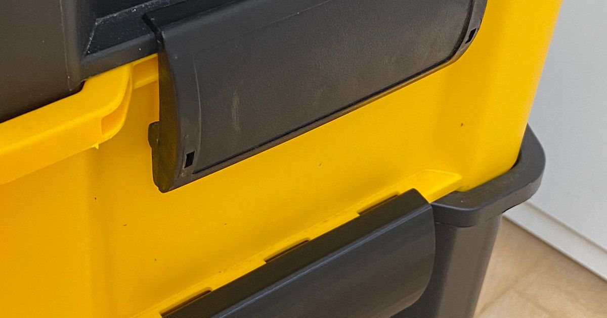 3D printed Stanley Rolling Workshop replacement side latch for stackable toolbox repair