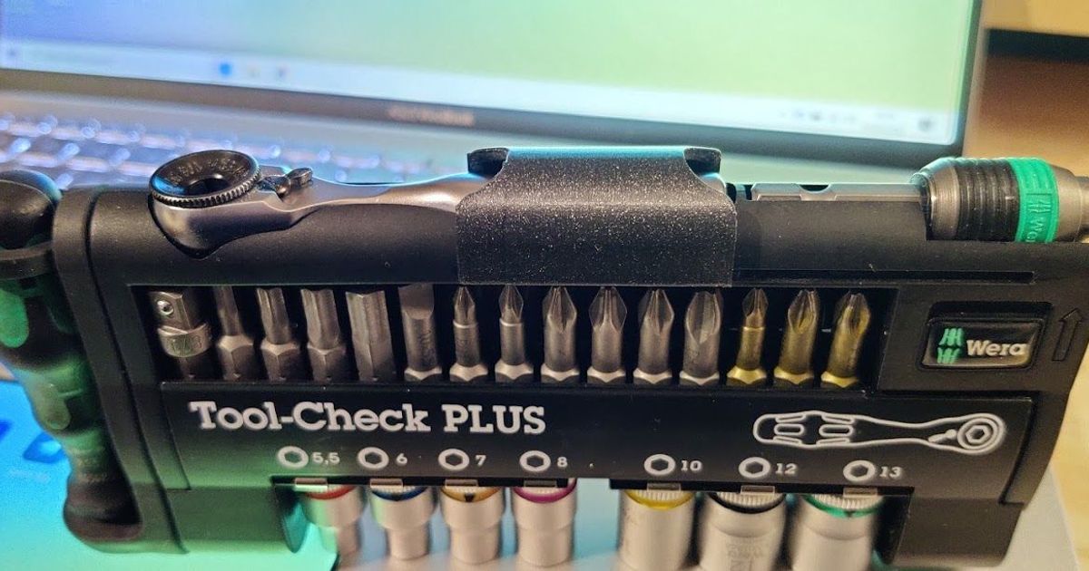3D printed replacement clip for a Wera Tool-Check Plus holder
