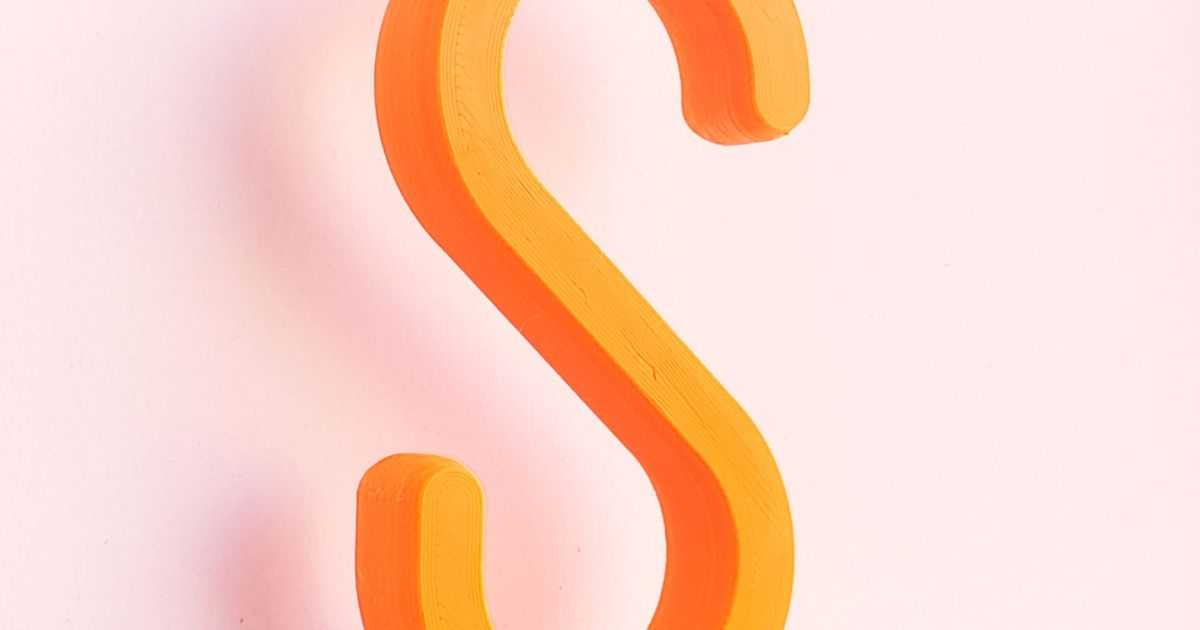 S-Hook a 3D Printed Hanging Hook for Bags Towels Cables and Small-Space Storage