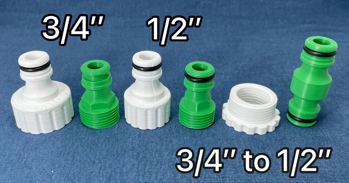 3D printed garden hose quick connector for faster nozzle and watering attachment swaps