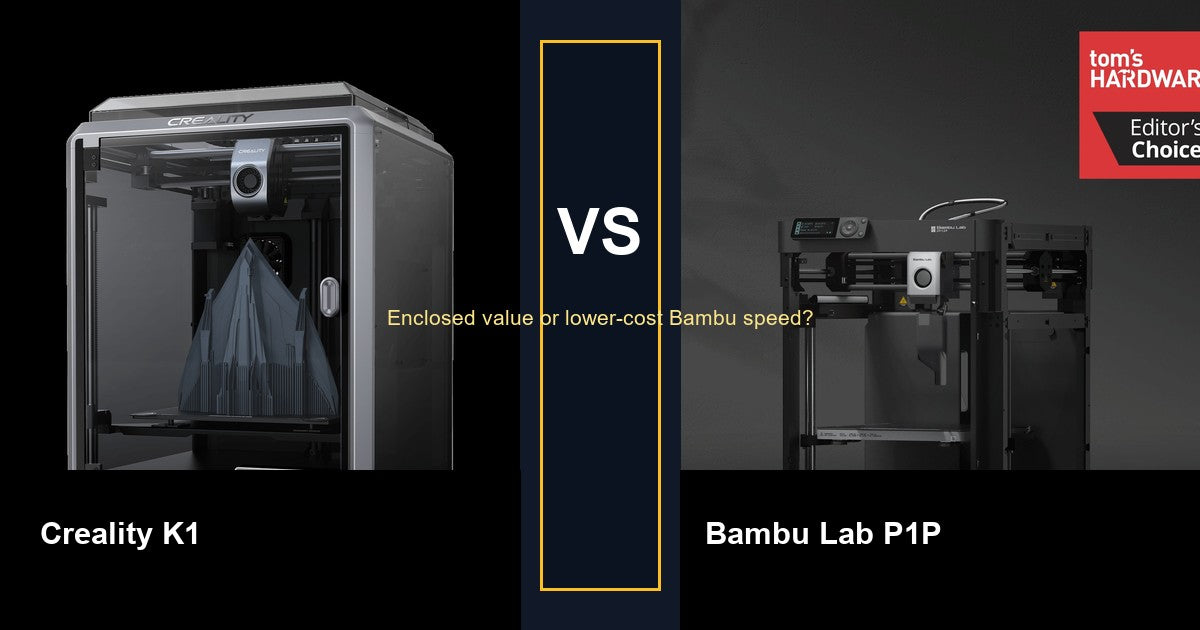 Creality K1 vs Bambu Lab P1P comparison hero image