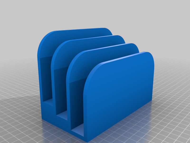 3D printed mail organizer with angled slots for letters, bills, and paper sorting