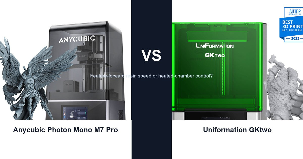 Anycubic Photon Mono M7 Pro vs Uniformation GKtwo comparison hero image