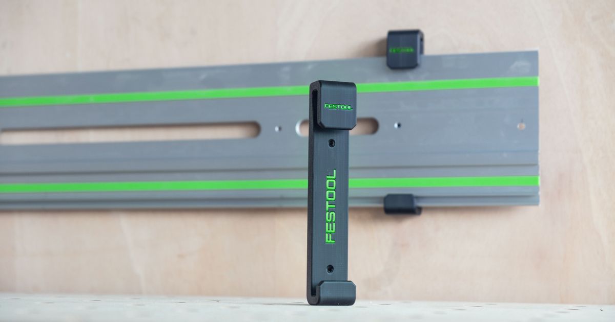 3D printed Festool guide rail wall holder for cleaner workshop storage