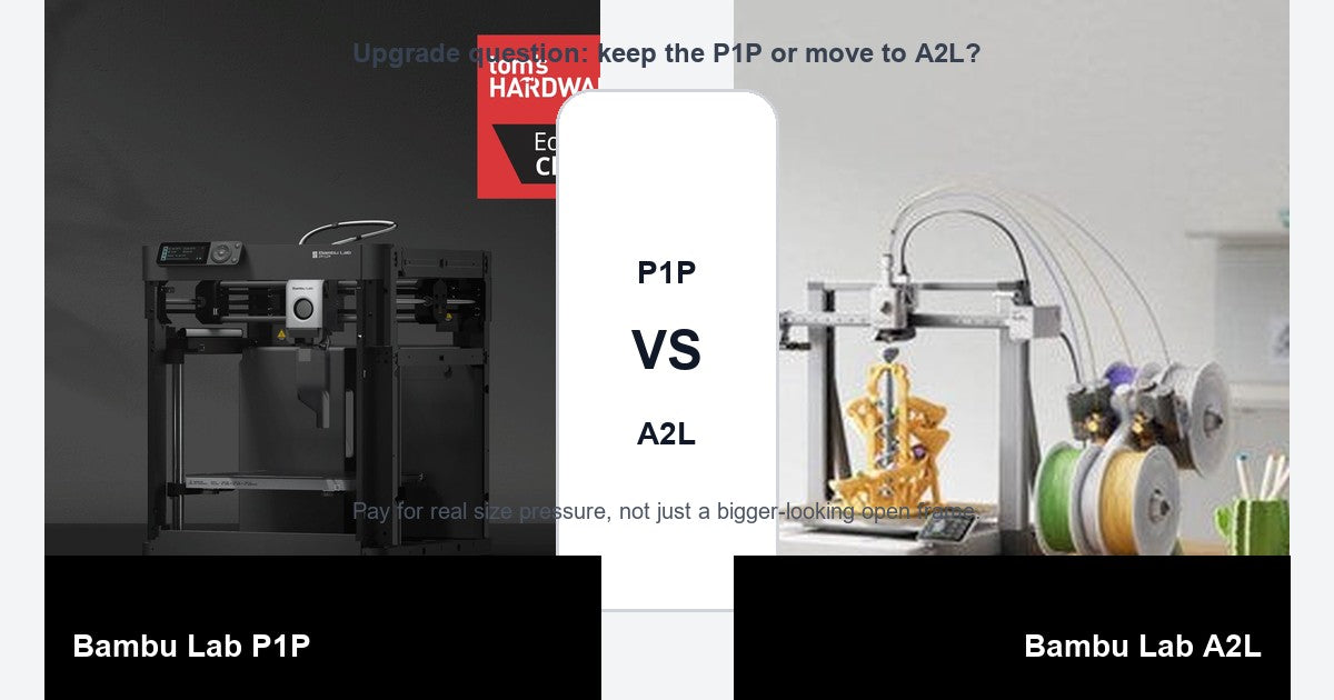 Bambu Lab P1P to A2L upgrade comparison hero image