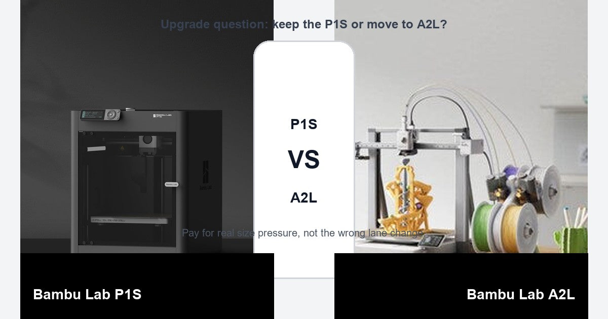 Bambu Lab P1S to A2L upgrade comparison hero image