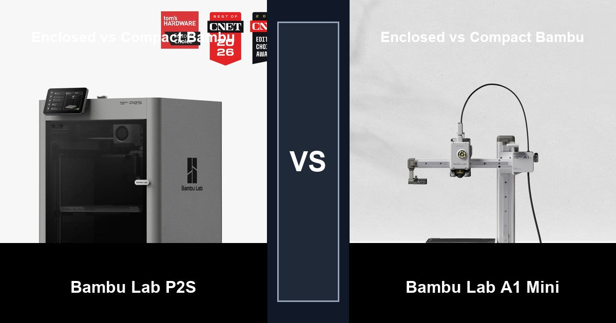 Bambu Lab P2S vs Bambu Lab A1 Mini comparison hero image