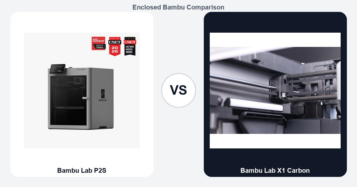 Bambu Lab P2S vs Bambu Lab X1 Carbon comparison hero image