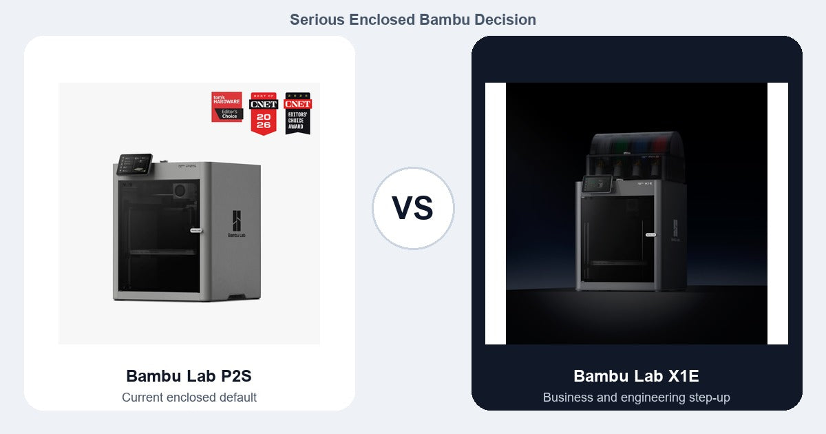 Bambu Lab P2S vs Bambu Lab X1E comparison hero image