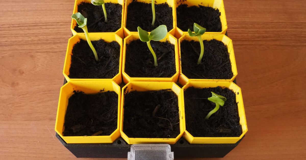 3D printed self-watering seed starter planter system for indoor seedlings and spring garden starts