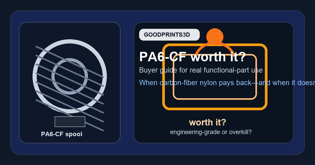 Featured image for deciding whether PA6-CF is worth buying for functional 3D printed parts