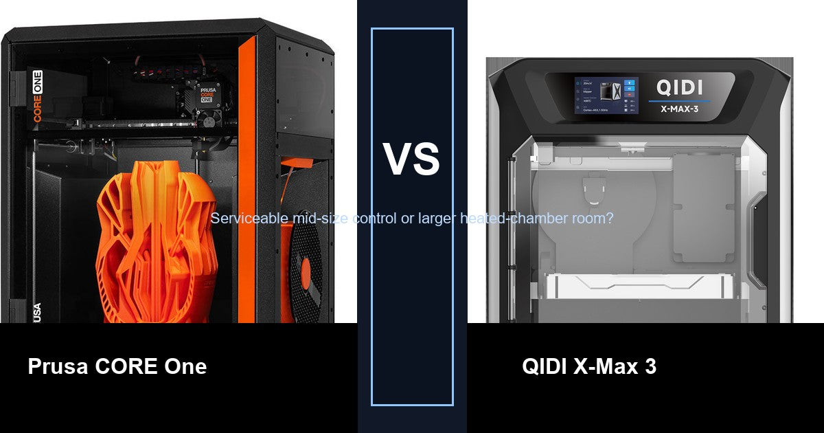 Prusa CORE One vs QIDI X-Max 3 comparison hero image