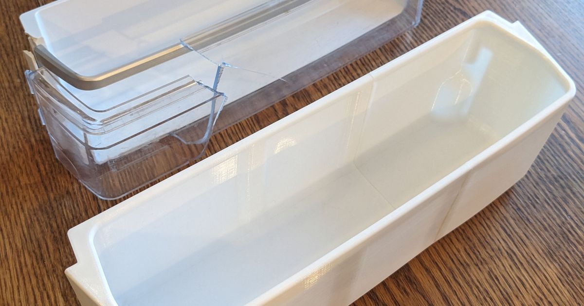 3D printed LG refrigerator door shelf replacement part