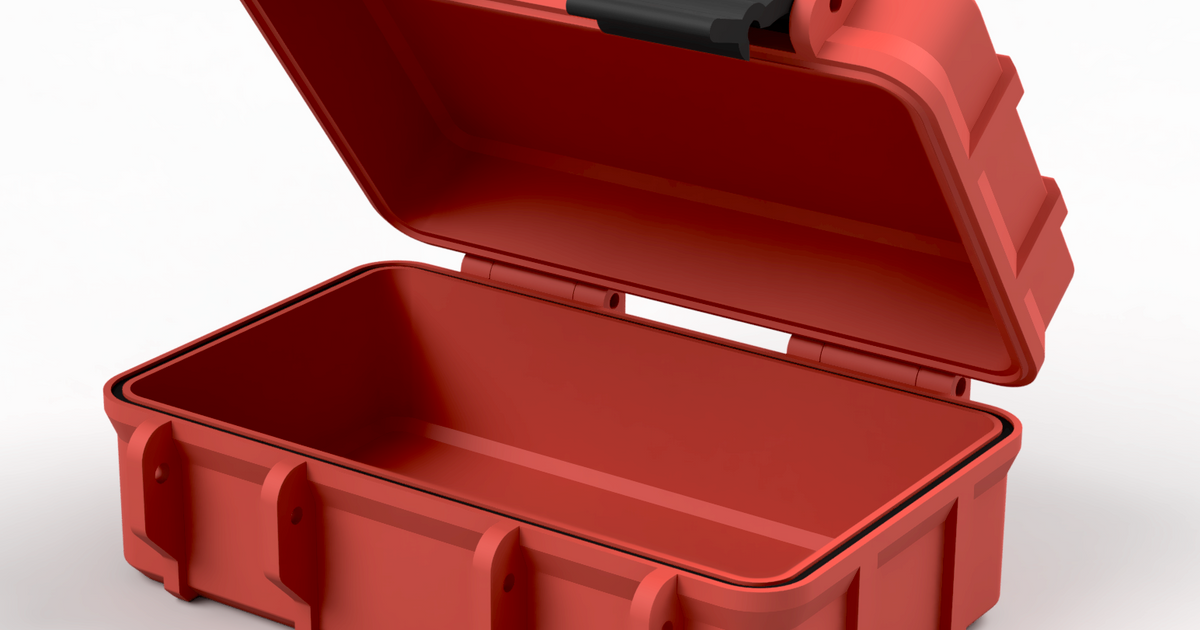 3D printed rugged storage box for hardware, tools, and portable kits