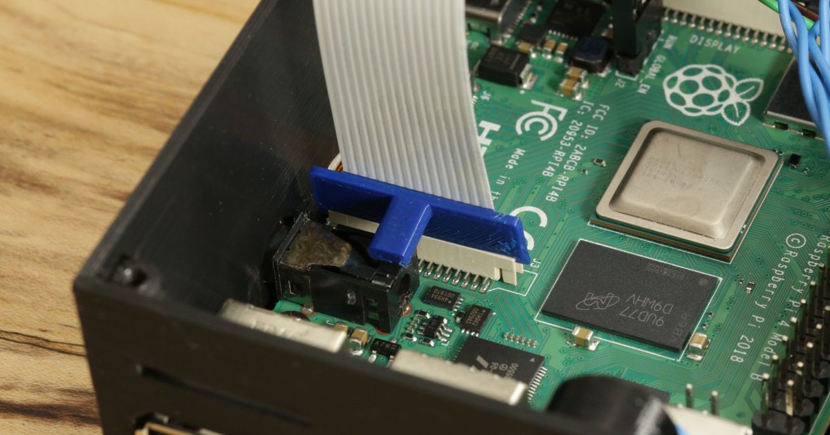 3D printed replacement latch part for a Raspberry Pi camera FFC FPC connector