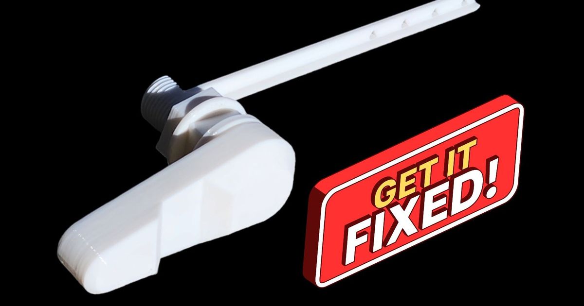 3D printed toilet flush lever repair linkage for an American Standard tank handle