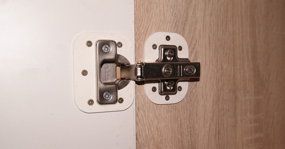 3D printed furniture hinge repair plate for damaged cabinet hinge mounts