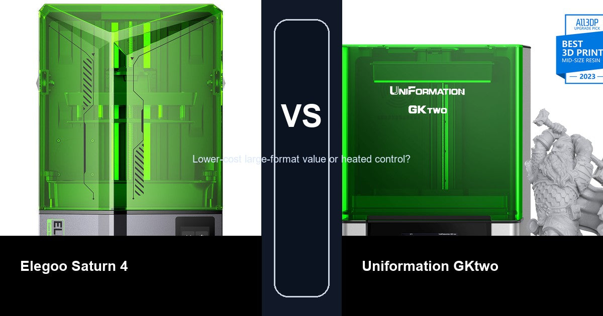 Elegoo Saturn 4 vs Uniformation GKtwo comparison hero image