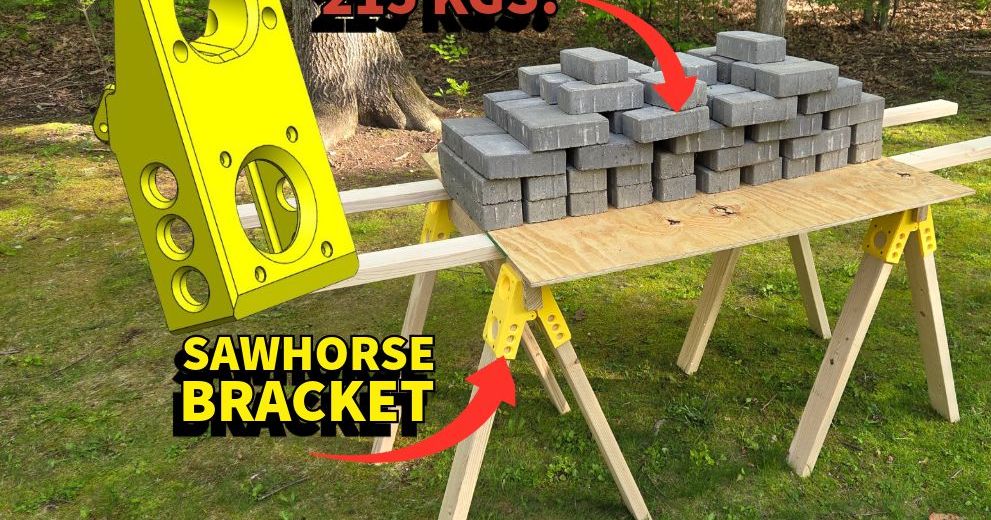 Saw Horse Folding Bracket: A 3D Printed Knock-Down Work Support for Garages, Yards, and Fast Setup Jobs