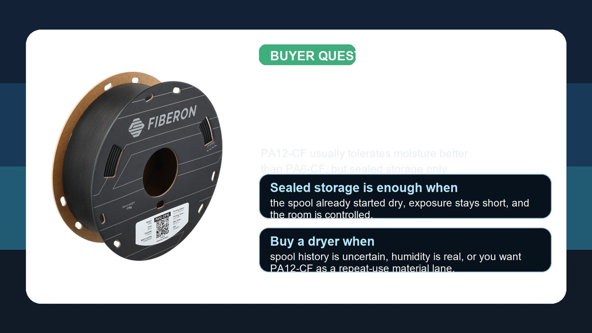PA12-CF filament dryer versus sealed storage decision hero image