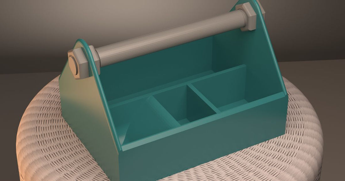 3D printed toolbox for 3D printer repairs with compartments for tools and small parts