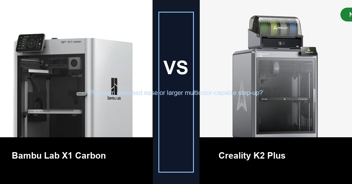 Bambu Lab X1 Carbon vs Creality K2 Plus comparison hero image