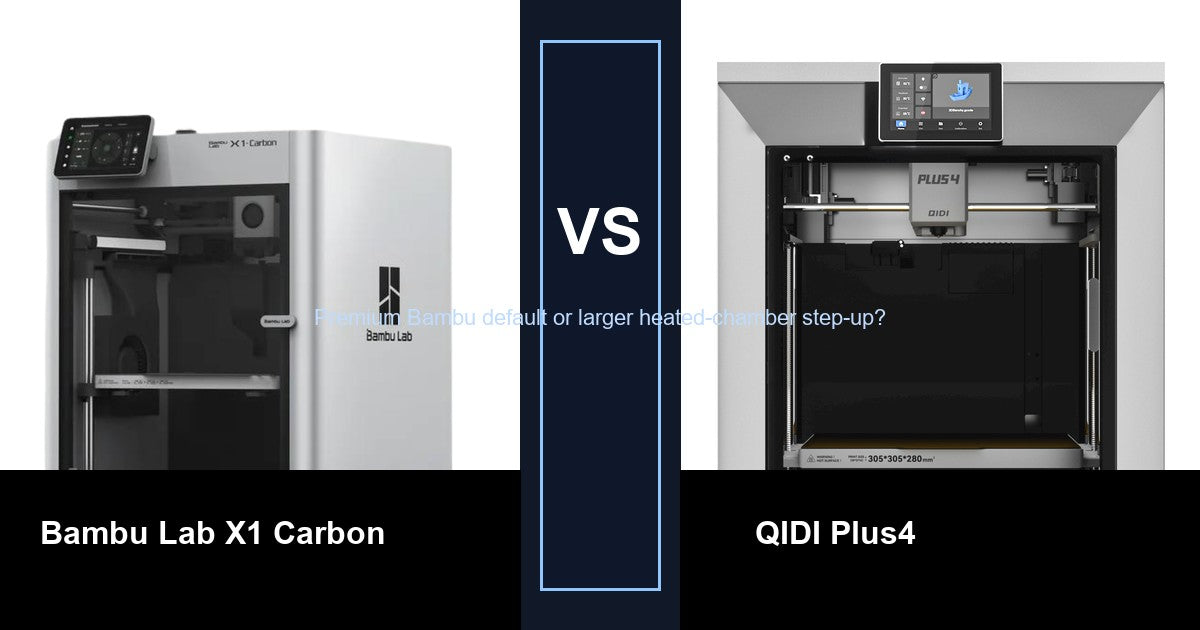 Bambu Lab X1 Carbon vs QIDI Plus4 comparison hero image