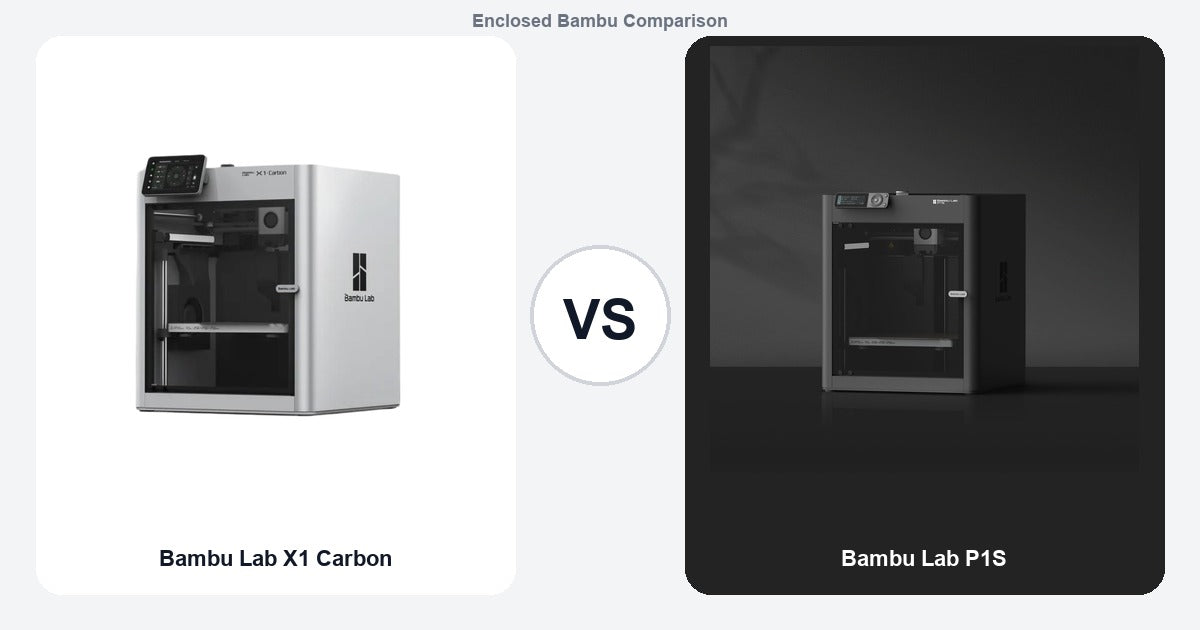 Bambu Lab X1 Carbon and Bambu Lab P1S left-right comparison hero image