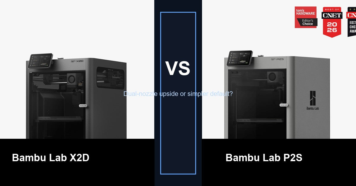 Bambu Lab X2D vs Bambu Lab P2S comparison hero image