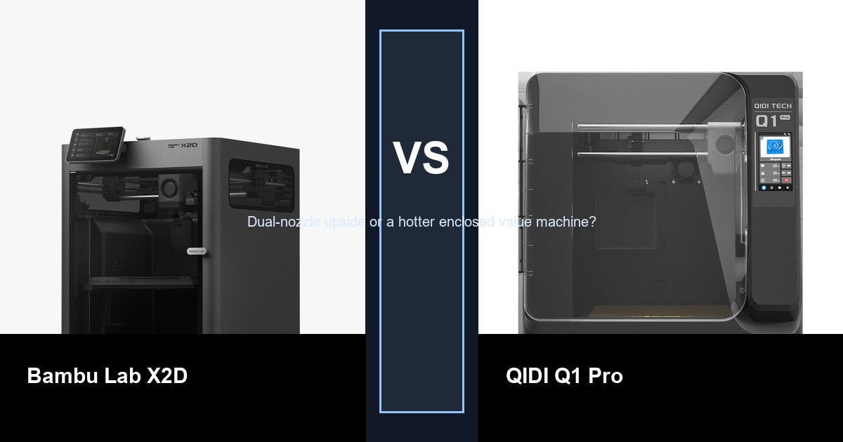Bambu Lab X2D vs QIDI Q1 Pro comparison hero image