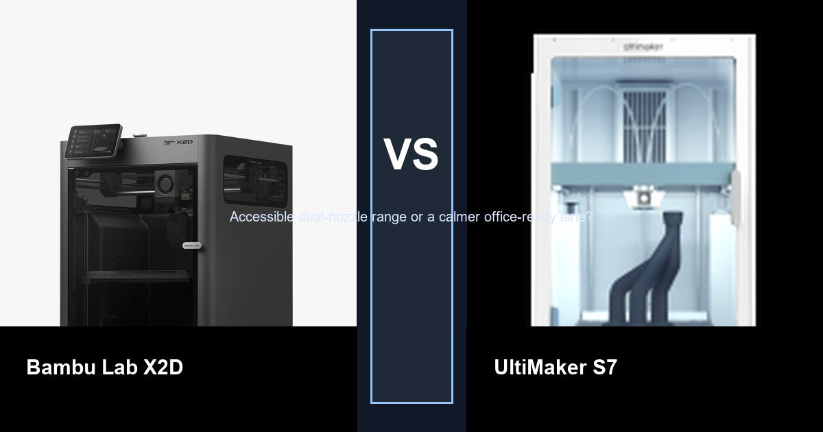 Bambu Lab X2D vs UltiMaker S7 comparison hero image