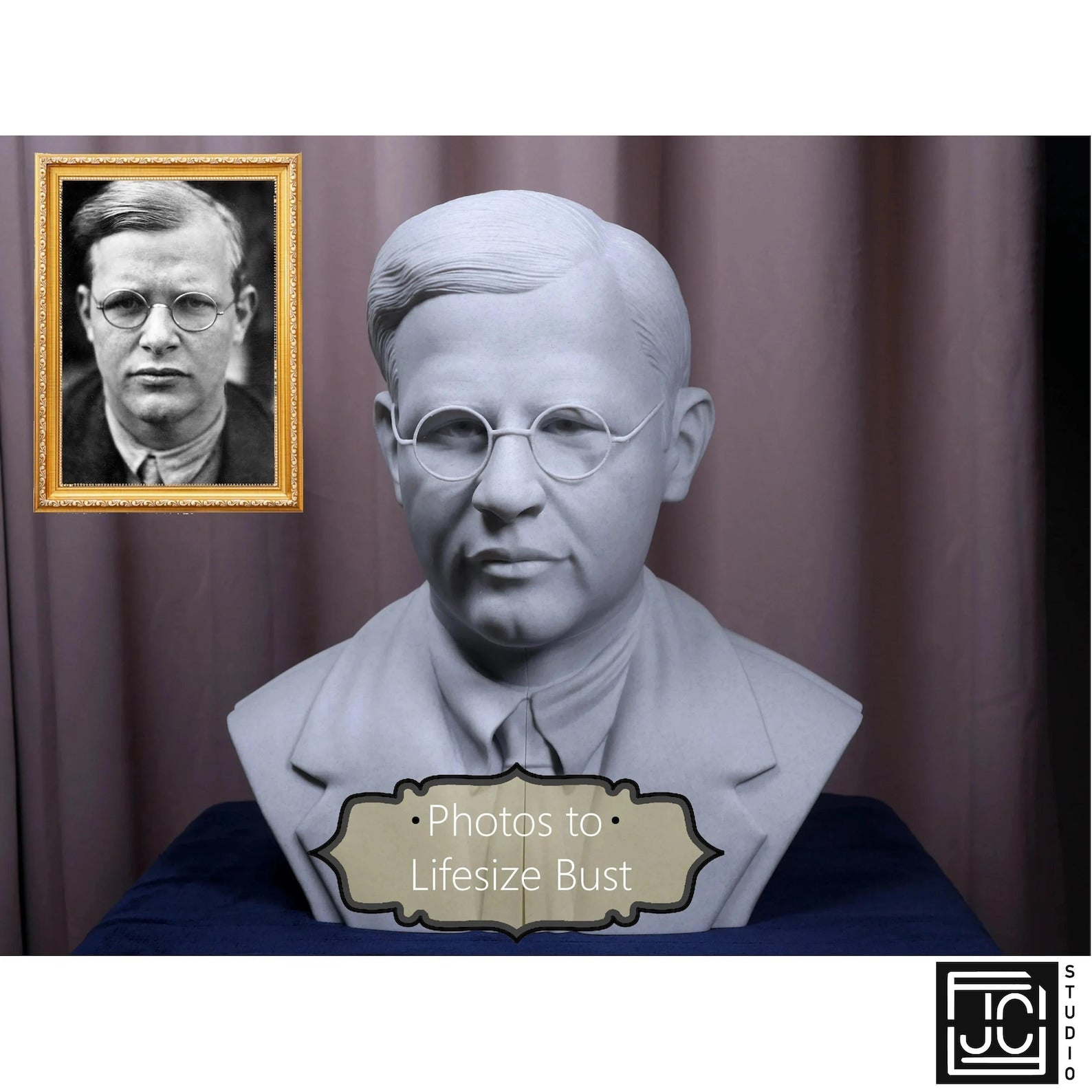 Custom Hand-Sculpted 3D Printed Photo Bust