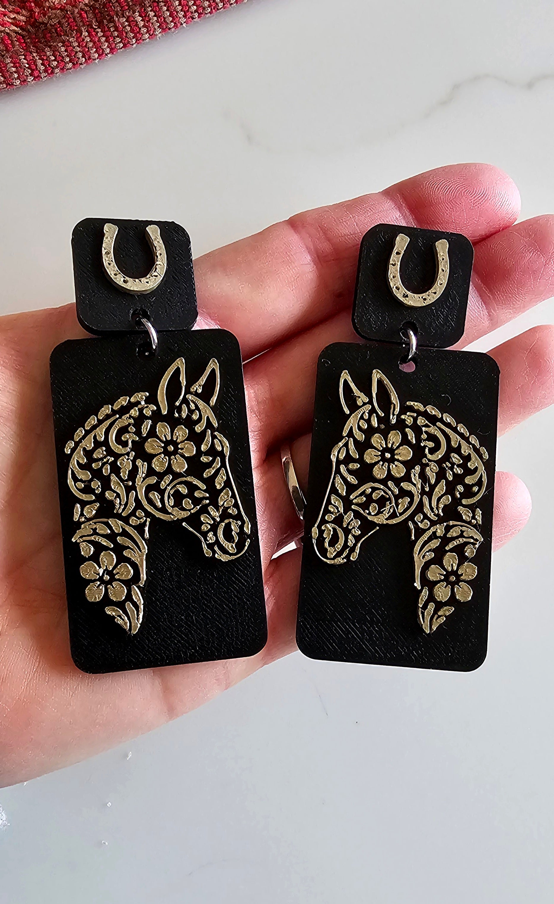3D Printed Horse Earrings