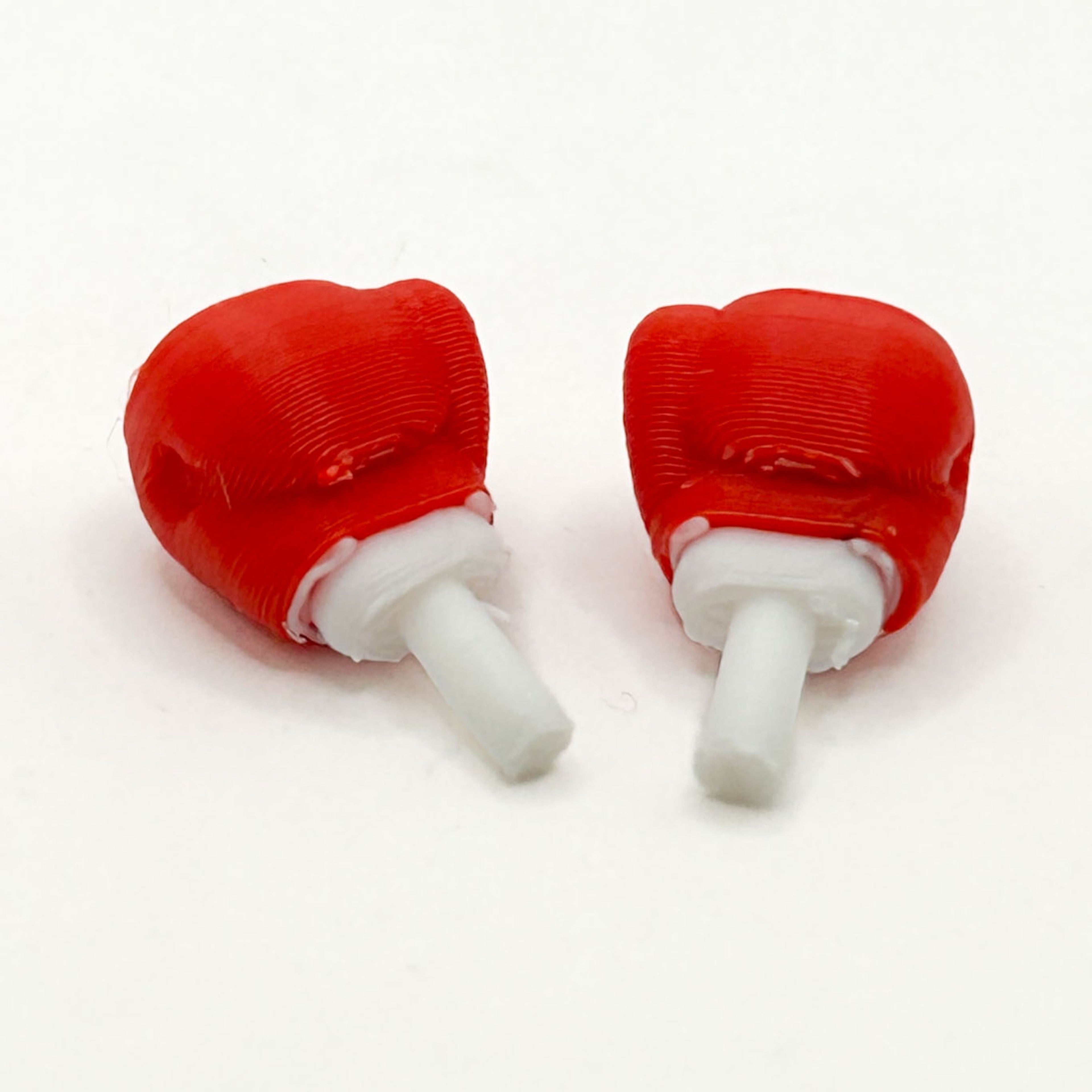 Red and White Boxing Gloves for Minifigs